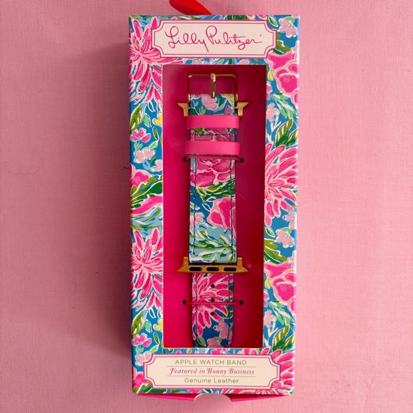 Lilly Pulitzer Accessories - Lilly Pulitzer Apple Watch Leather Band Bunny Business 38mm 40mm NWT